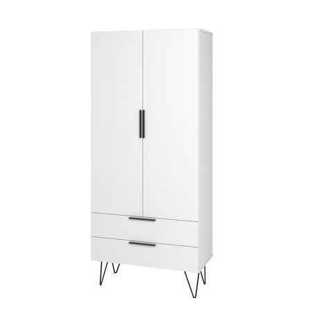 MANHATTAN COMFORT Beekman 67.32 Tall Cabinet with 6 Shelves in White 401AMC198